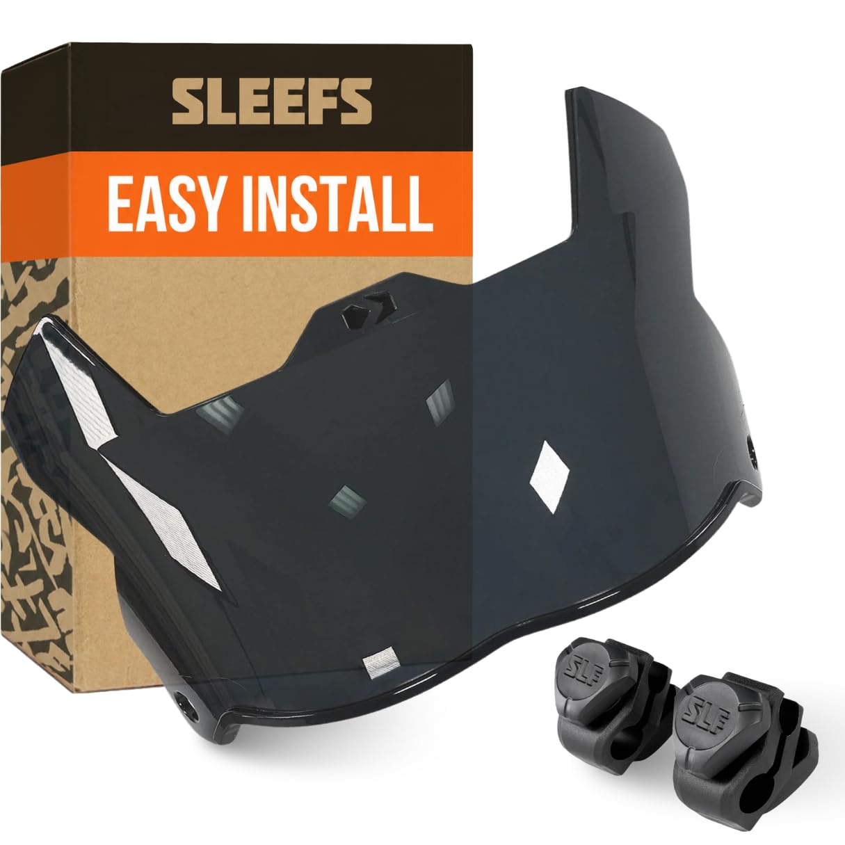 SLEEFS Clear Football Visor for Helmet - Professional Football Visor - Face &amp; Eye Shield - Fits Youth &amp; Adult Helmets - Includes Quick Visor Clips for Easy Installation