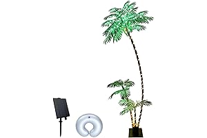 Luminous 7-Foot Solar-Powered Palm Tree: Illuminating Your Outdoor Oasis