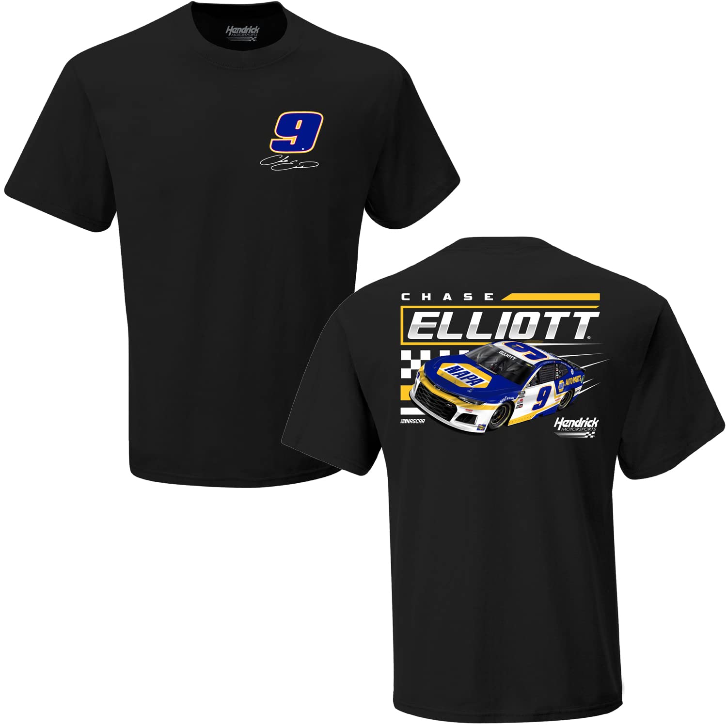 Checkered Flag Kyle Busch 2021 M&M Spoiler T-Shirt Black, Chase Elliott, XXL