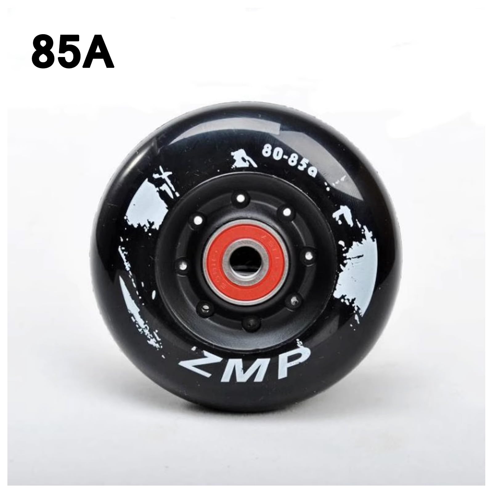 Lot De 8 Roues De Roller 90A - Tailles 72/76/80 Mm - Roulements Inclus - Rouge/jaune - Pour Patinage Intérieur Et Extérieur