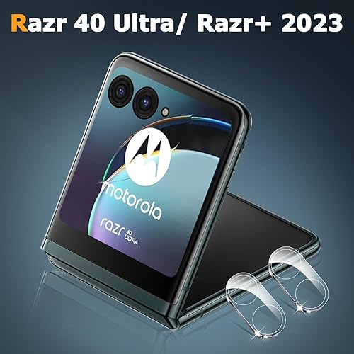 Miniatura 5 de Protector de pantalla (TPU) para Motorola Razr+ / Plus (2023) con protector de pantalla de vidrio templado + protector de lente de cámara HD para