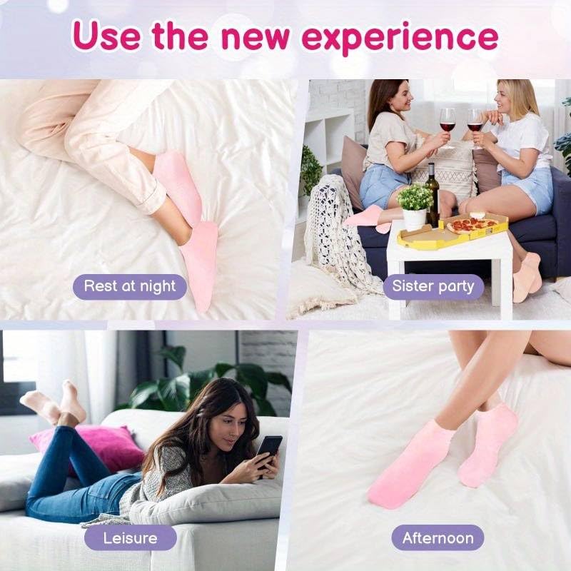 KANISYA Silicone Moisturizing Gel Socks Set for dry Skin, socks women Men & girls winter cracked heel pain Dry Cracked Foot Waterproof Spa Useful Repairing Crack Heel Softening Rough And Sock Pedicure 4
