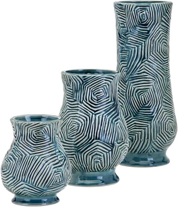 Imax 25536-3 Nebat Vases, Set of 3, Teal