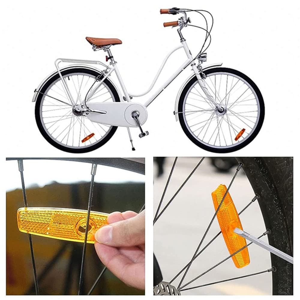 Lot De 15 Catadioptres Pour Rayons De Vélo – Réflecteurs Orange Haute Visibilité, Sécurité Nuit, Tout Type De Vélo