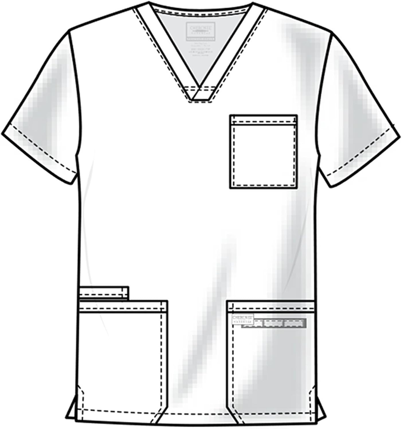 Cherokee Scrubs for Men Workwear Professionals V-Neck Four-Pocket Scrub Top WW695 X-Small Red