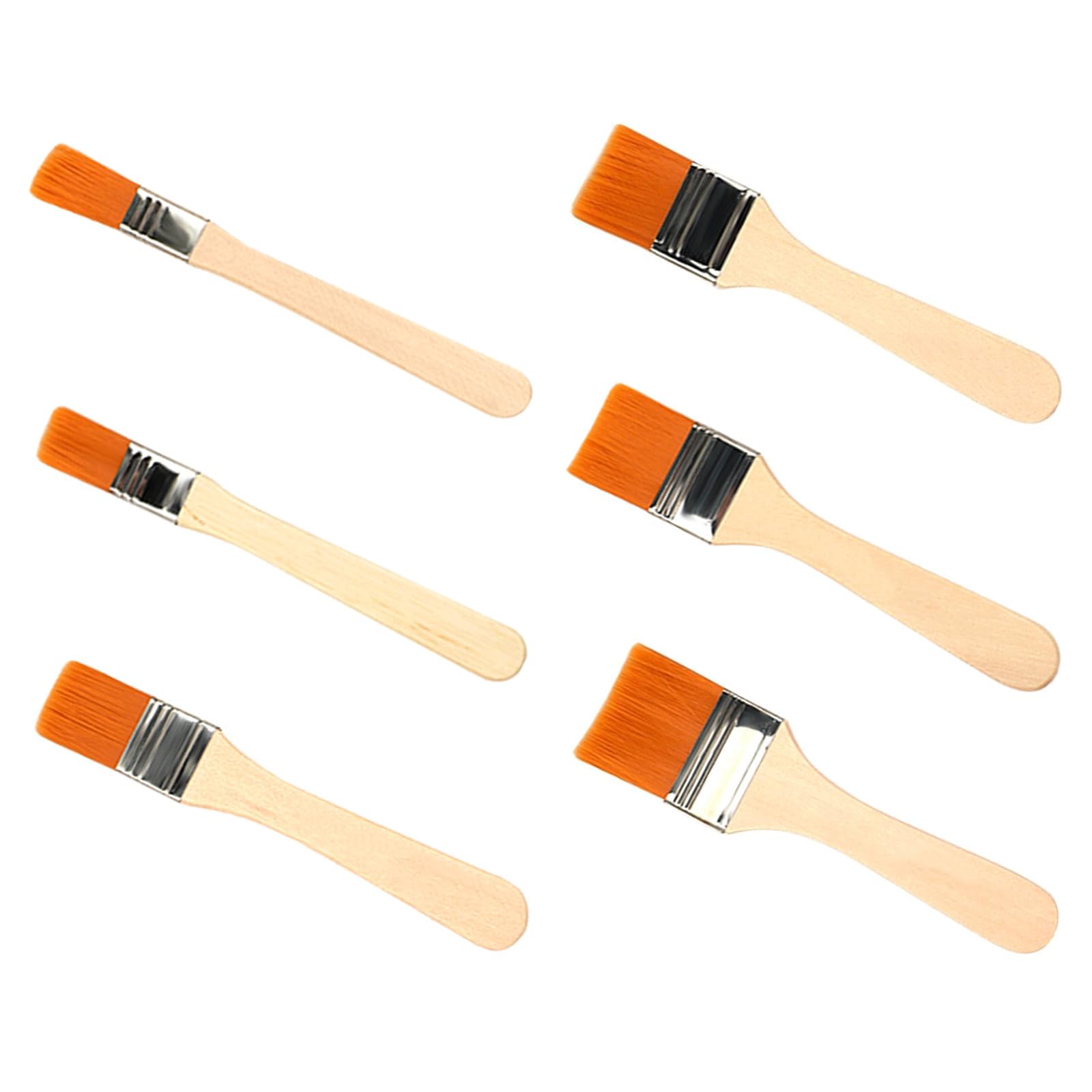 6Pcs Flat Paint Brushes for Gesso, Acrylic Paint, Oil, Watercolor, Nylon Paintbrushes for Stencil Painting Artistic Painting Accessories