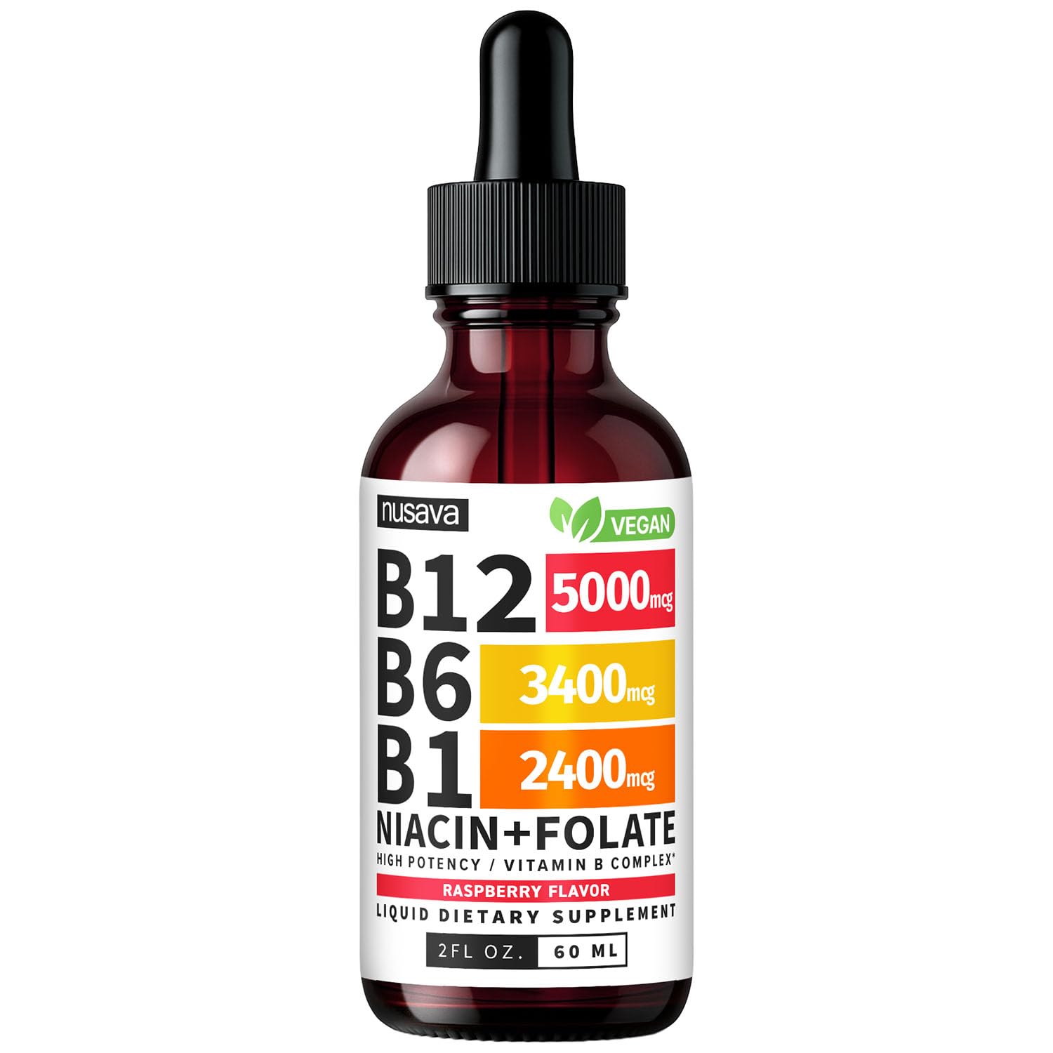 NUSAVA Vitamin B12 5000mcg with B6 & B1 Liquid Drops, Strawberry, Pack of 2 — Amazon image 14