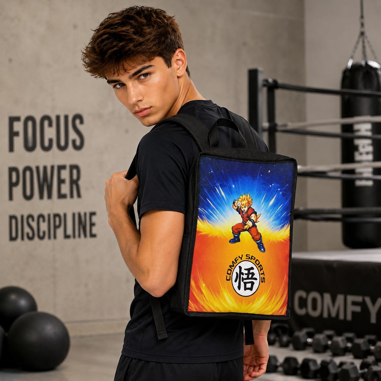 Comfy Kids - Sacco da boxe con guantoni da boxe, set per allenamento MMA, Muay Thai e Karate, sacco da boxe da appendere per ragazzi e ragazze