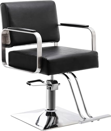 Silla de peluquería para peluquería, capacidad de 330 libras, con bomba hidráulica resistente, equipo de belleza ajustable giratorio de 360°,