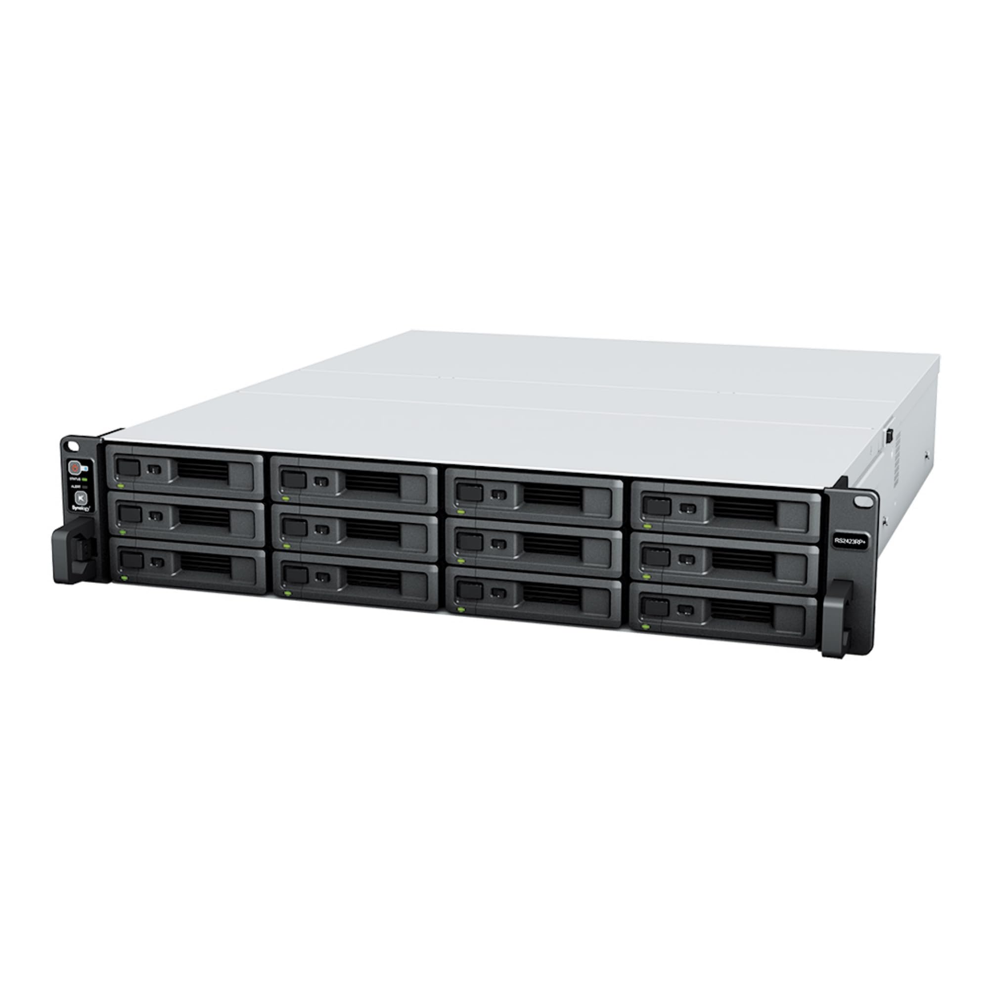 Synology RS2423+ 12-bay/AMD Ryzen V1780B/8GB DDR4/12 x 3.5" Hot-Swap/1x10GbE/2x1GbE/2xUSB 3.2/3Fan/RAID 0.1.5.6.10.Hybrid/3Y