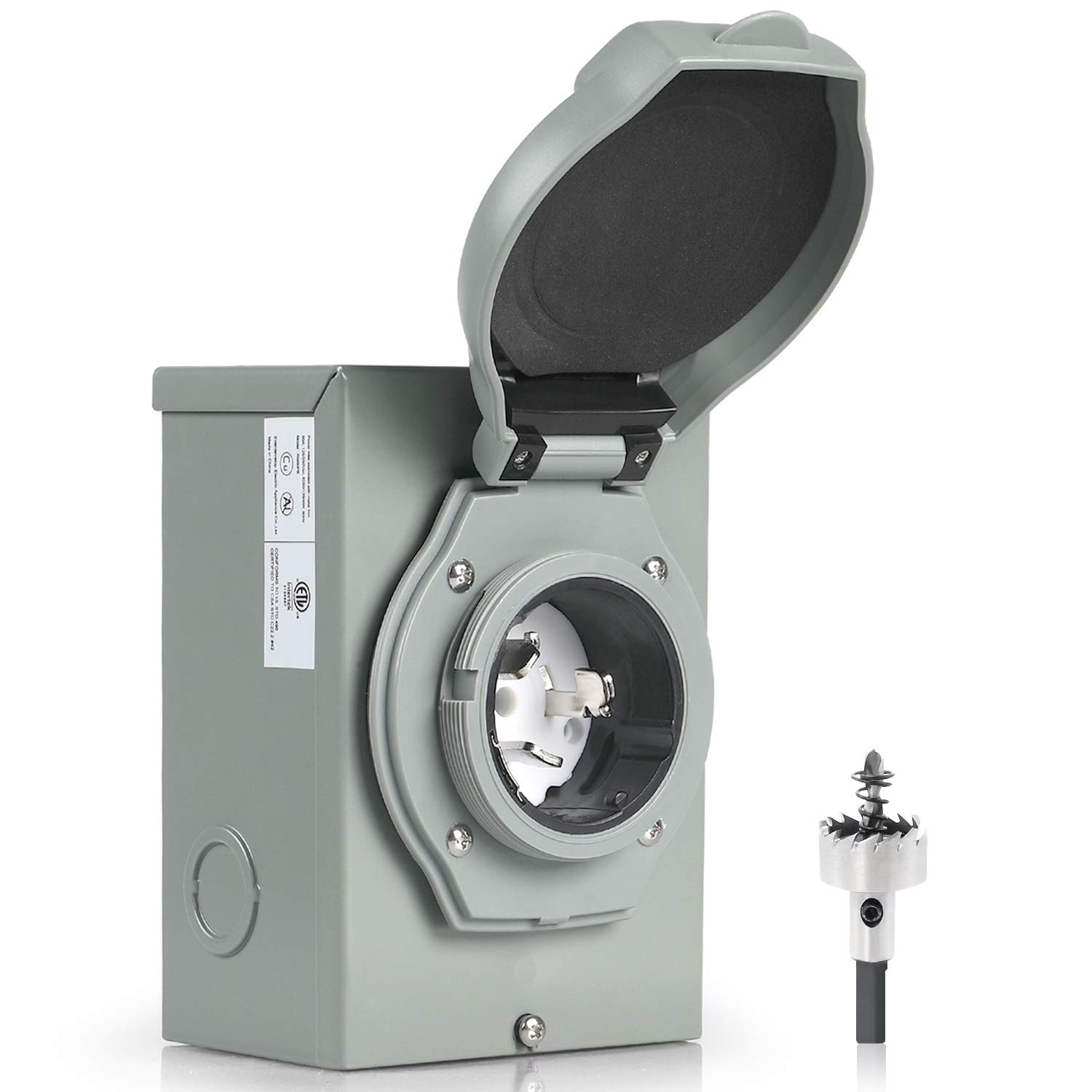 50 Amp Generator Power Inlet Box, NEMA SS250P 125/250 Volt Power Inlet