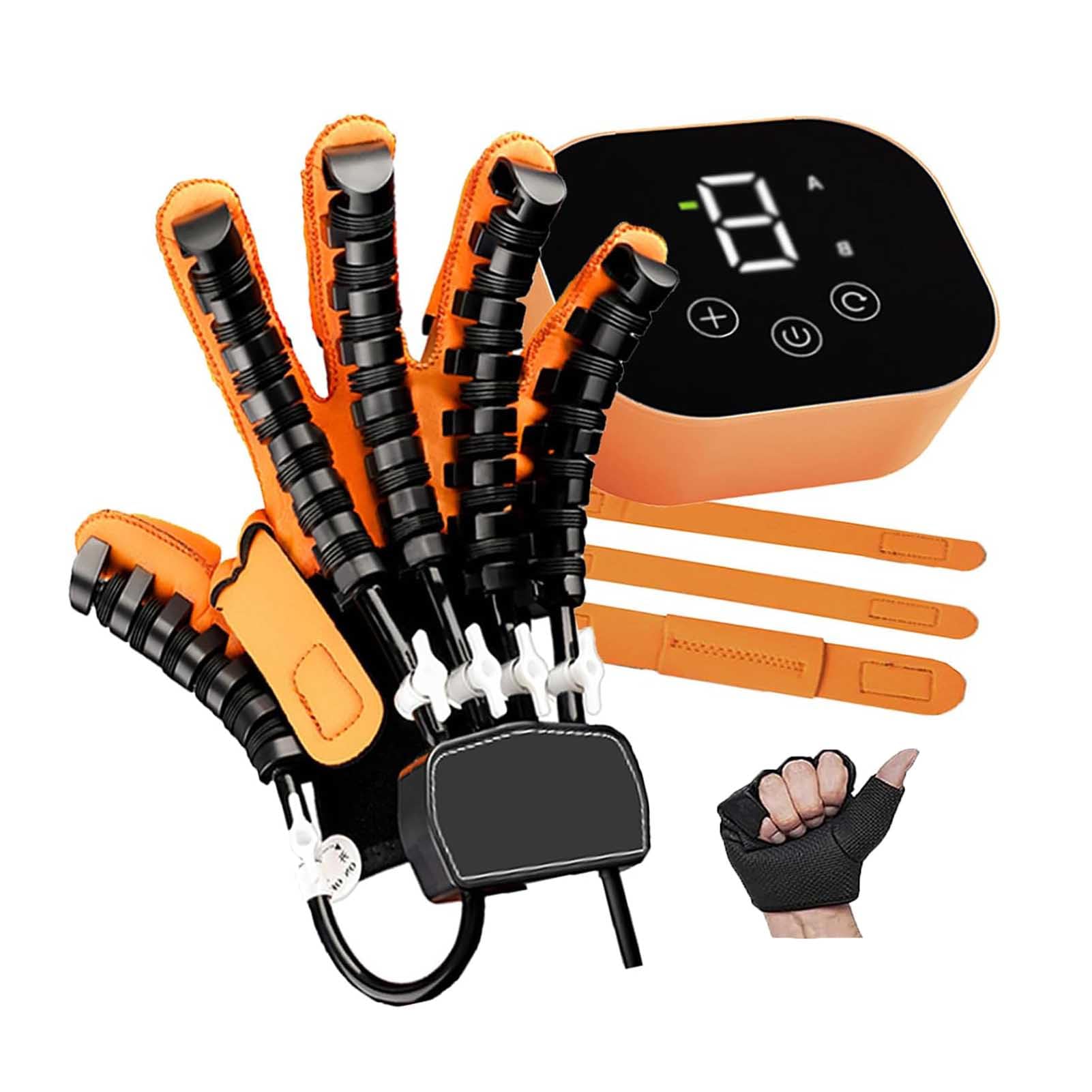 Guantes de rehabilitación robótica versión actualizada,hemiplejía y accidente cerebrovascular órtesis de Dedo,Equipo de Entrenamiento para aliviar calambres