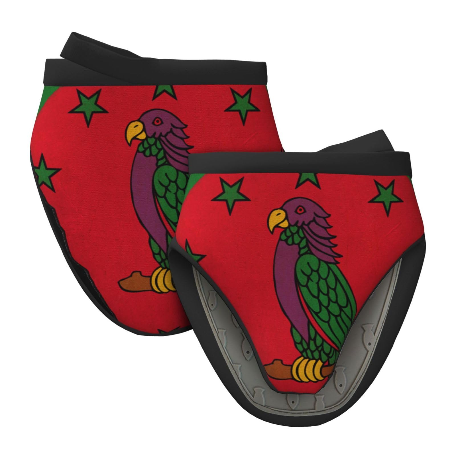 Silicone Oven Mitts, Heat and Slip Resistant Kitchen Mittens 2-Pack Set, Dominica Map Flag Short Soft Oven Gloves