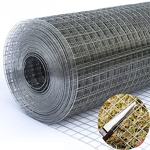 Malla de alambre soldada de acero inoxidable 304, tela cuadrada de 1,27 cm, nunca se oxida, resistente al calor, red para aves de corral, conejo, perro, jardín, recinto para animales (1 m x 8 m)