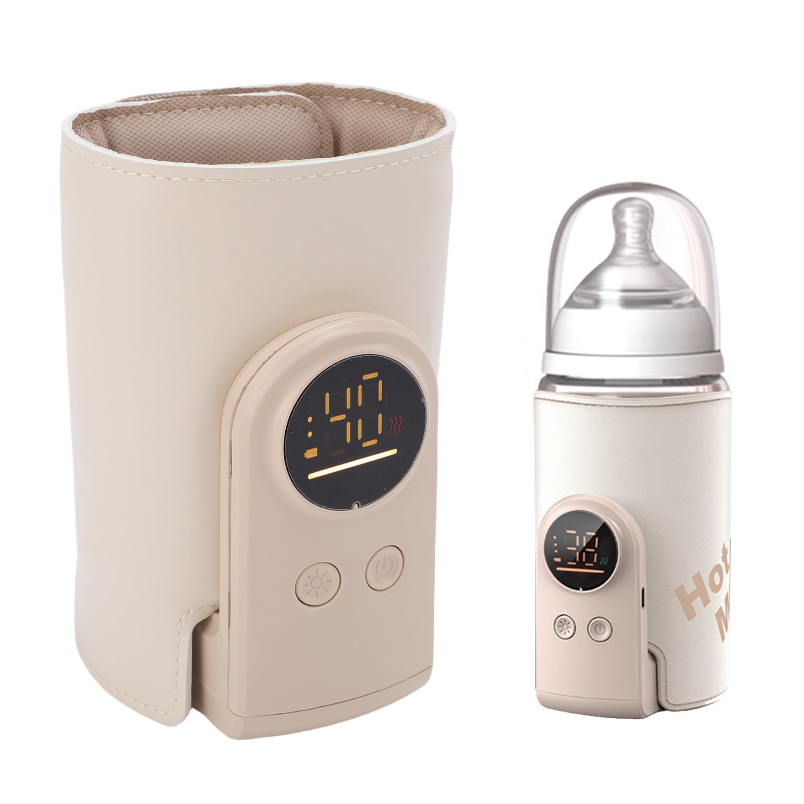 Chauffe-biberon, sans fil, portable, avec écran LED, contrôle intelligent de la température, contrôle précis de la température pour le lait de bébé, idéal pour