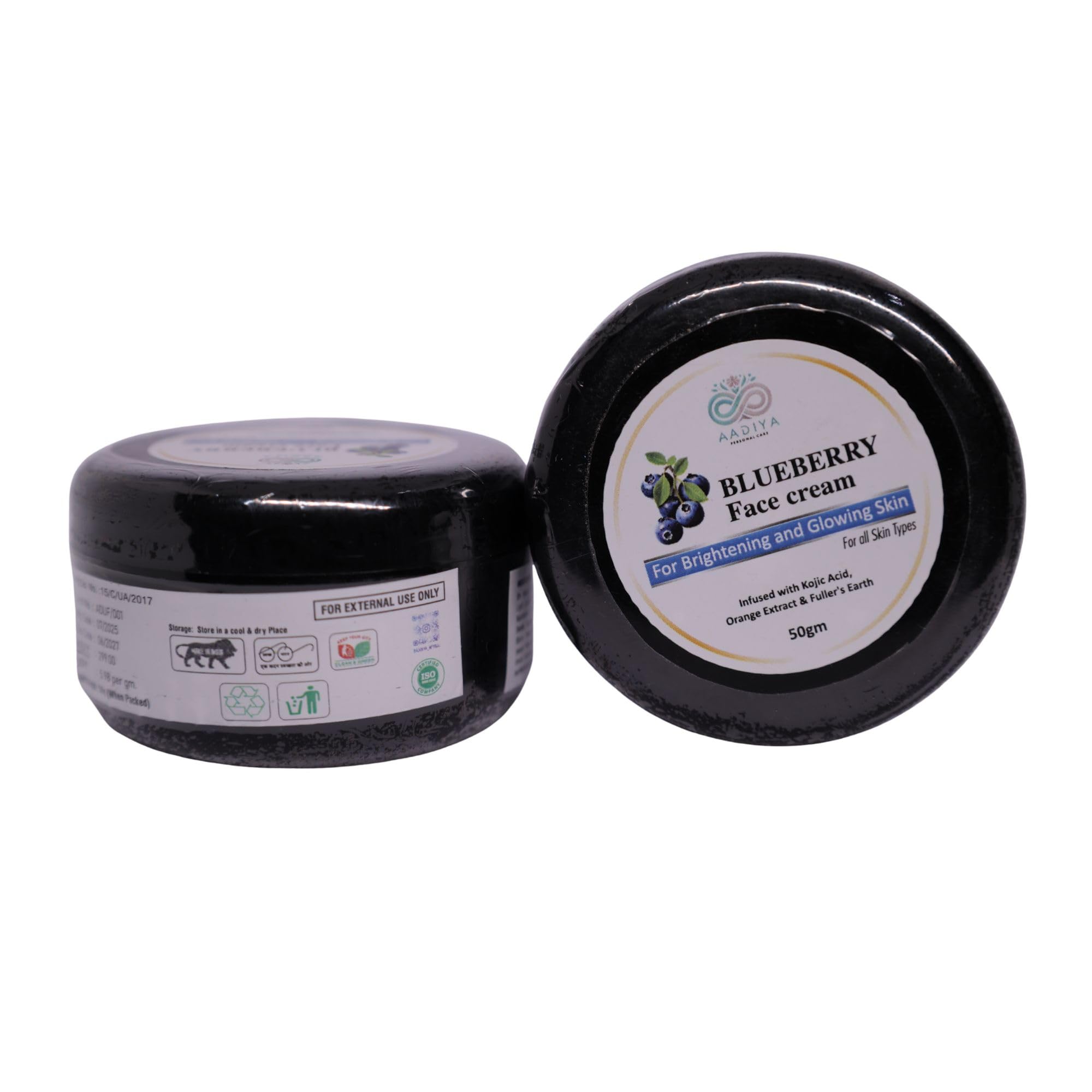 AADIYA PERSONAL CARE Blueberry Face Cream for Brightening and Glowing Skin 50g With Kojic Acid and Orange Extract 1