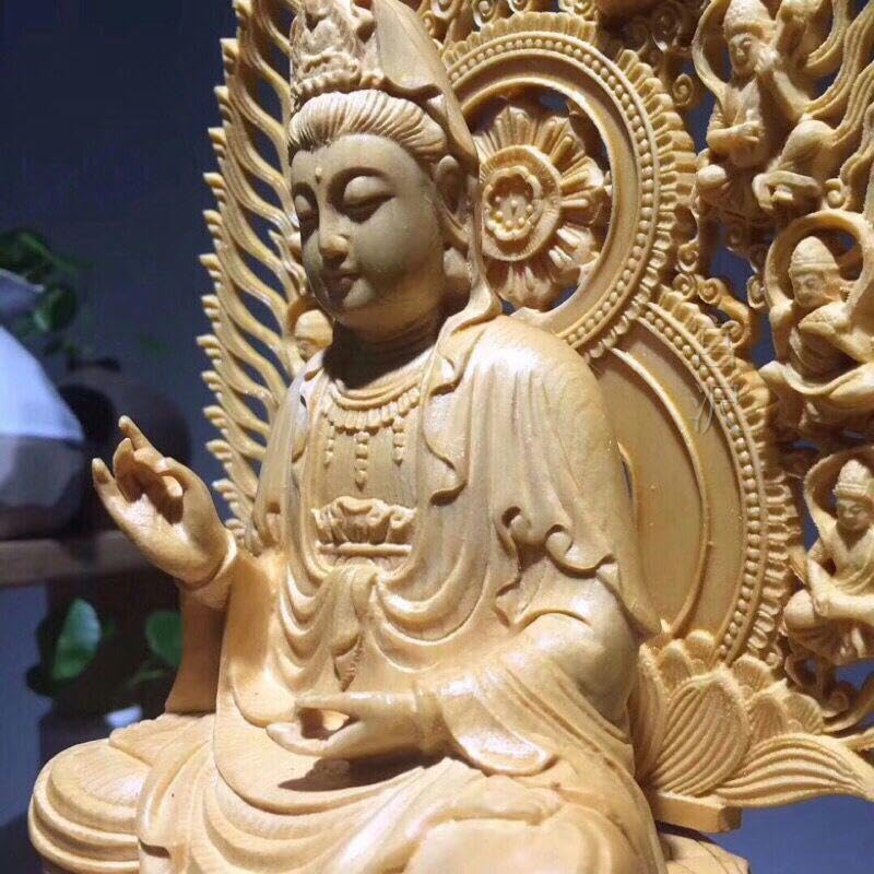 Amazon｜觀音菩薩 地蔵菩薩 阿弥陀如来 仏壇仏像 仏教工芸品 木彫 精密 