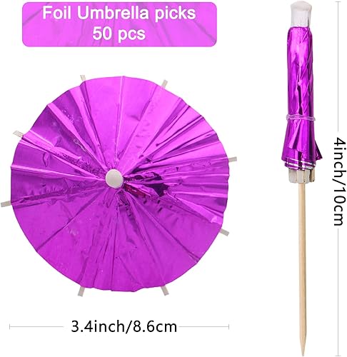 Miniatura 2 de BLUE TOP 50 sombrillas de cóctel, palillos de bebidas de 4 pulgadas, palillos de cóctel para sombrilla de cóctel, palillos decorativos de madera