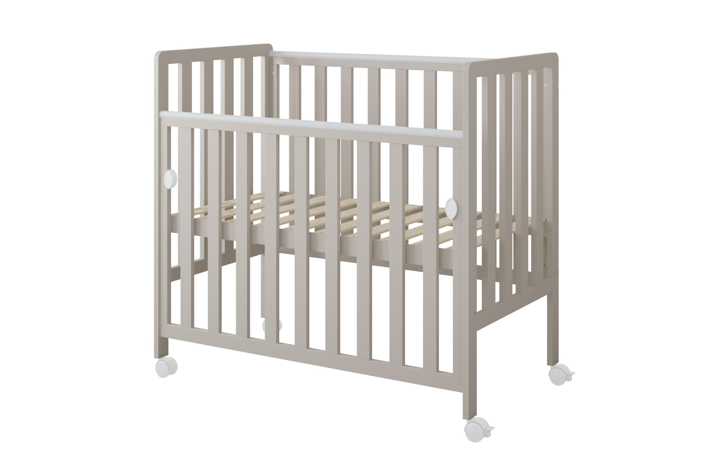 zee BAMBI Lettino Co-Sleeping 100x50 cm Cashmere con Ruote Lettino Neonato Portatile Culla Regolabile 3 Livelli Letto per Bambino Stile Scandinavo Minimalista