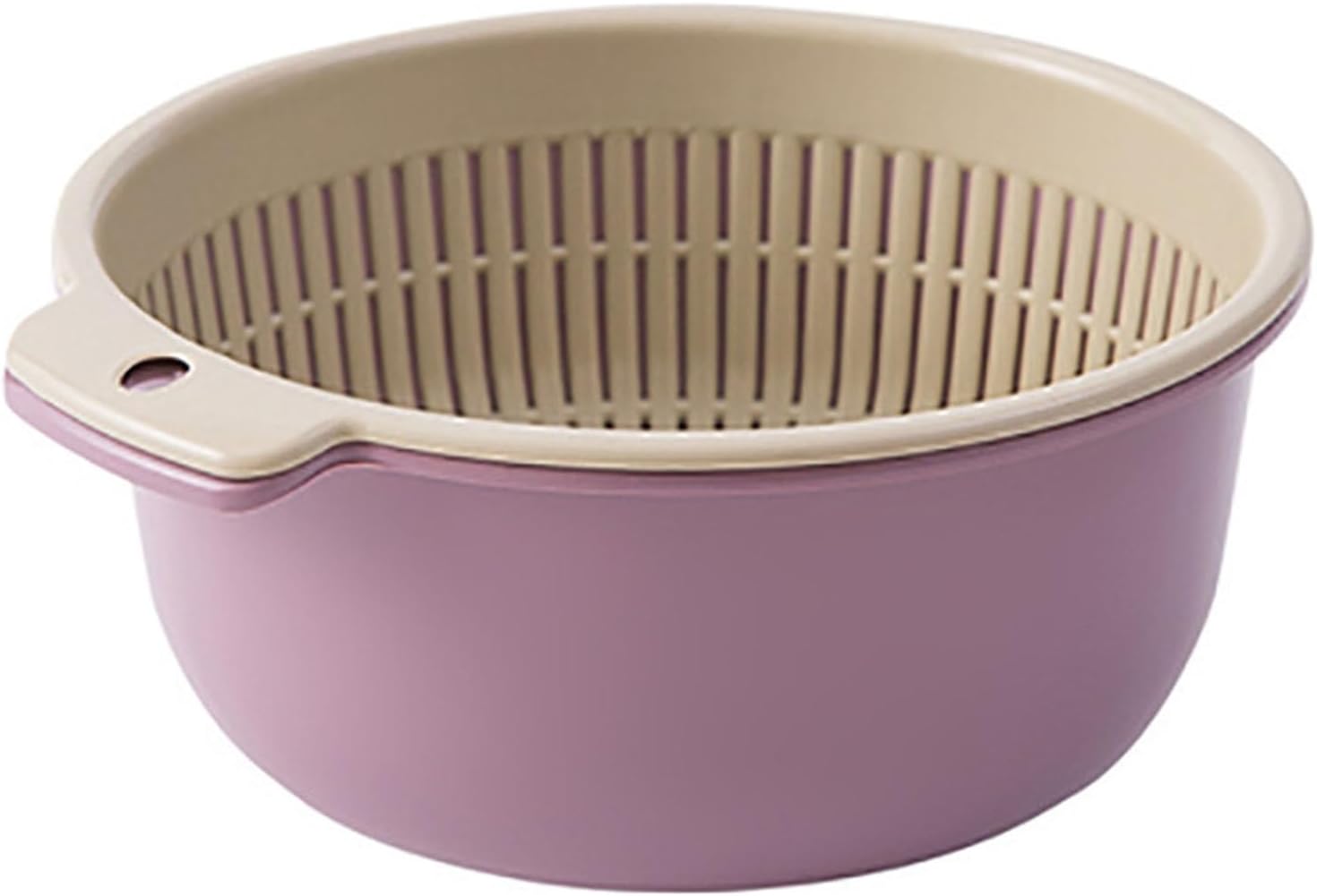 Double Layer Detachable Plastic Colander Bowl Set, 2 in 1 Fruit Vegetable Washing Drain Basket with Carry Handle, Perforated Strainer Storage Bowl, Kitchen Prep Tool for Household (Extra Large 32.7 X