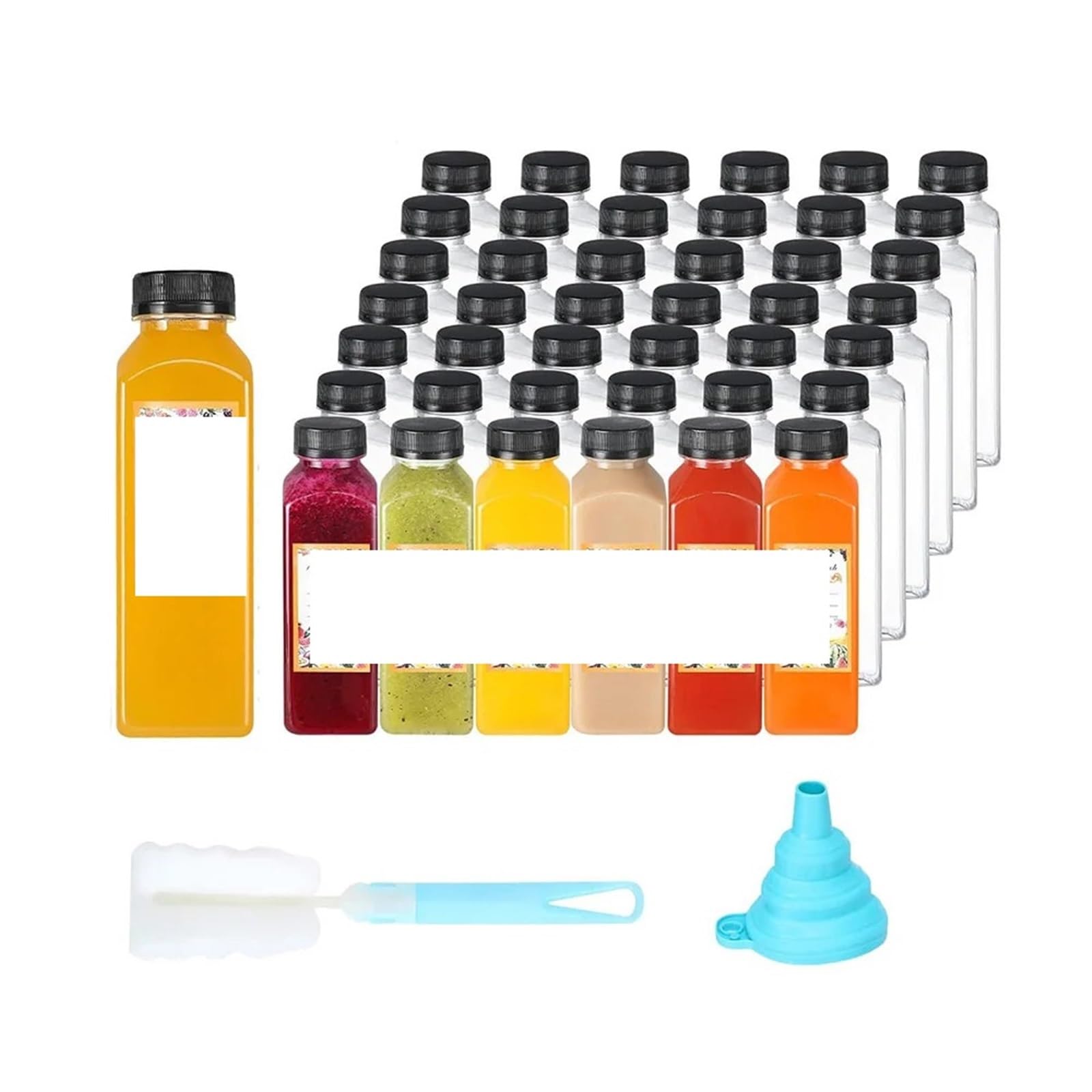 EnxJire Plastic Juice Bottles 12oz Clear Reusable Juice Bottles,Empty For Containers for Kitchen