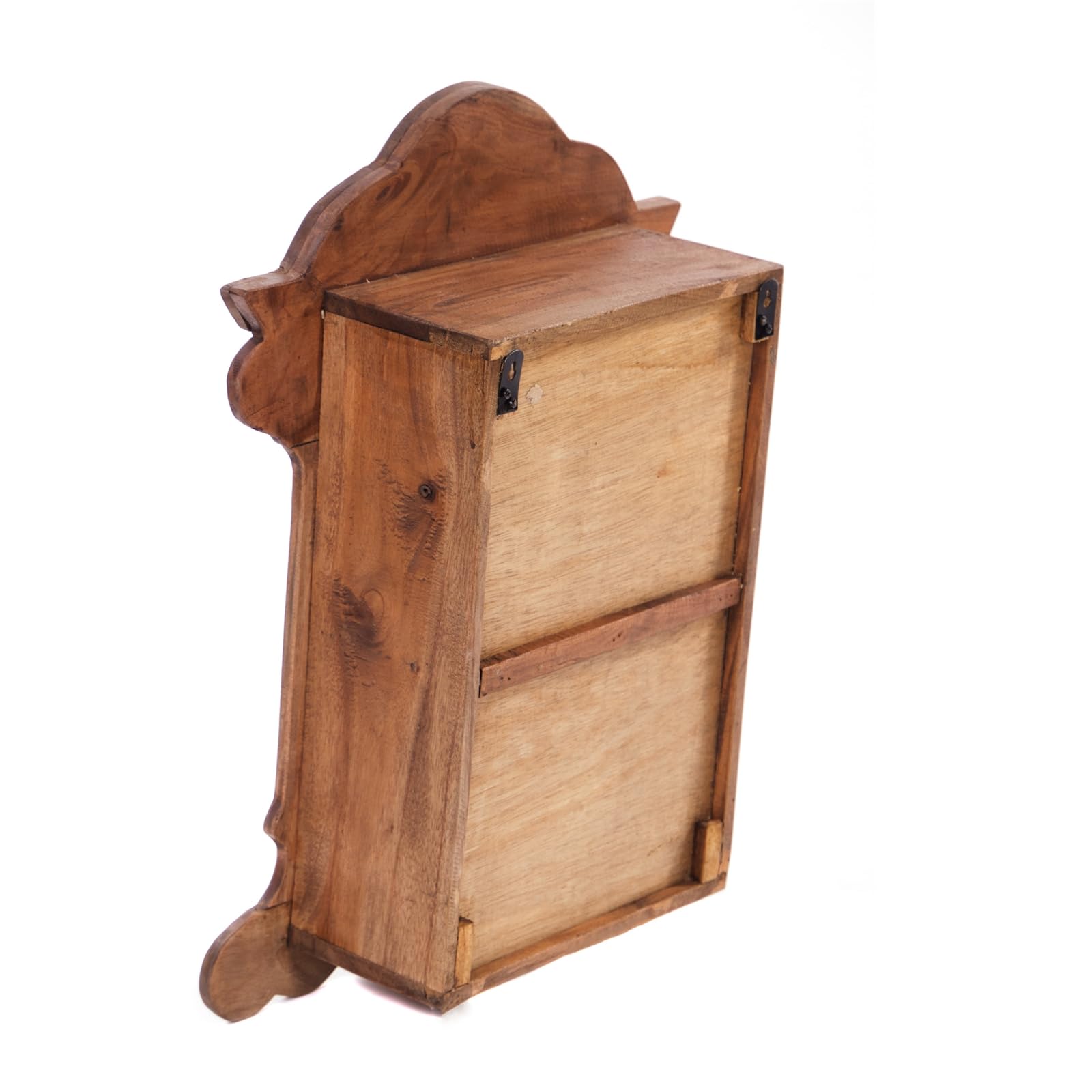 DESIGN DELIGHTS WANDREGAL Anello | mit Schnitzereien, Mahagoni Holz, 62 cm | Holz Wandschrank, Hängeregal, antikes Holzregal