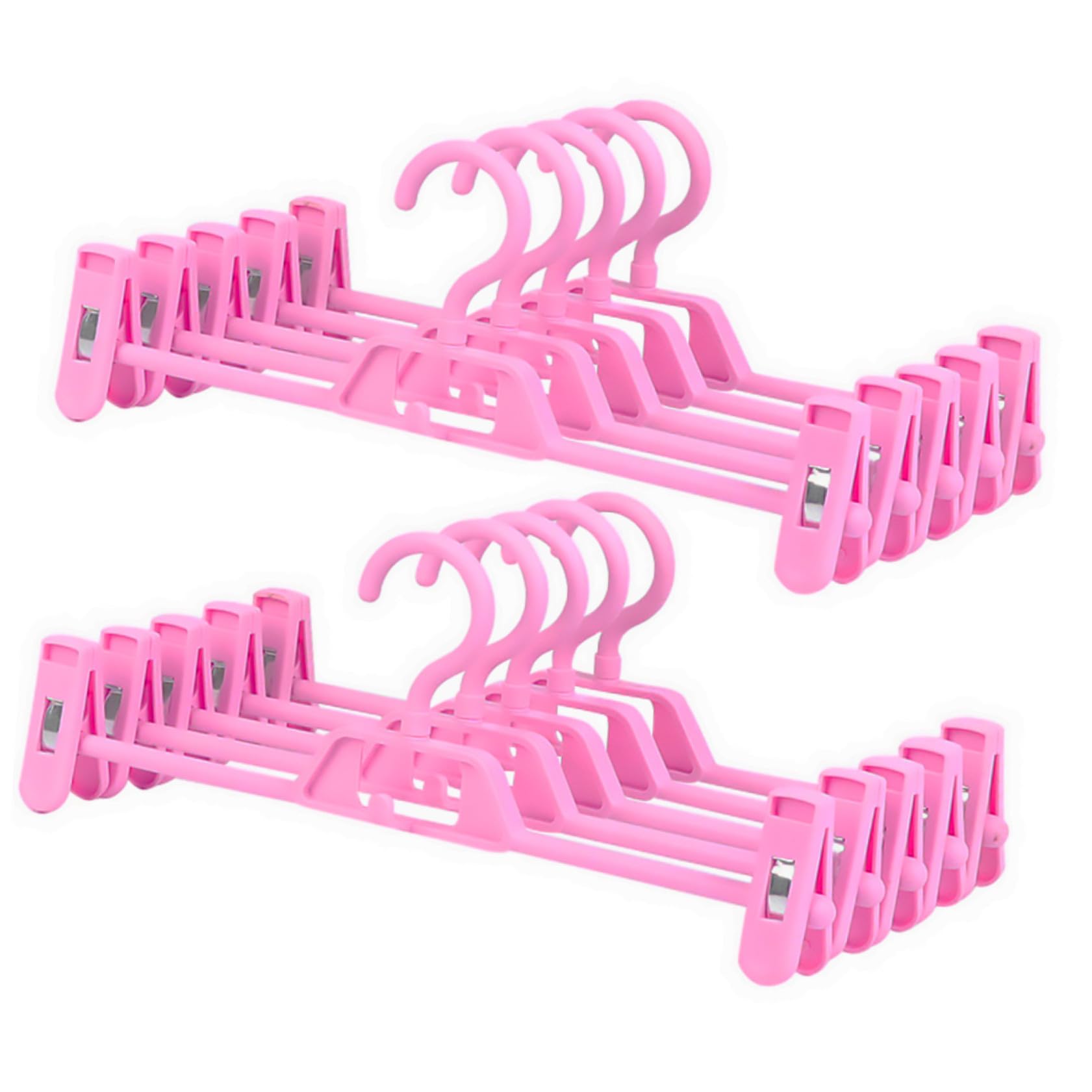 Cintres à pantalons réglables Levemolo en plastique rose pour un rangement optimal de la maison