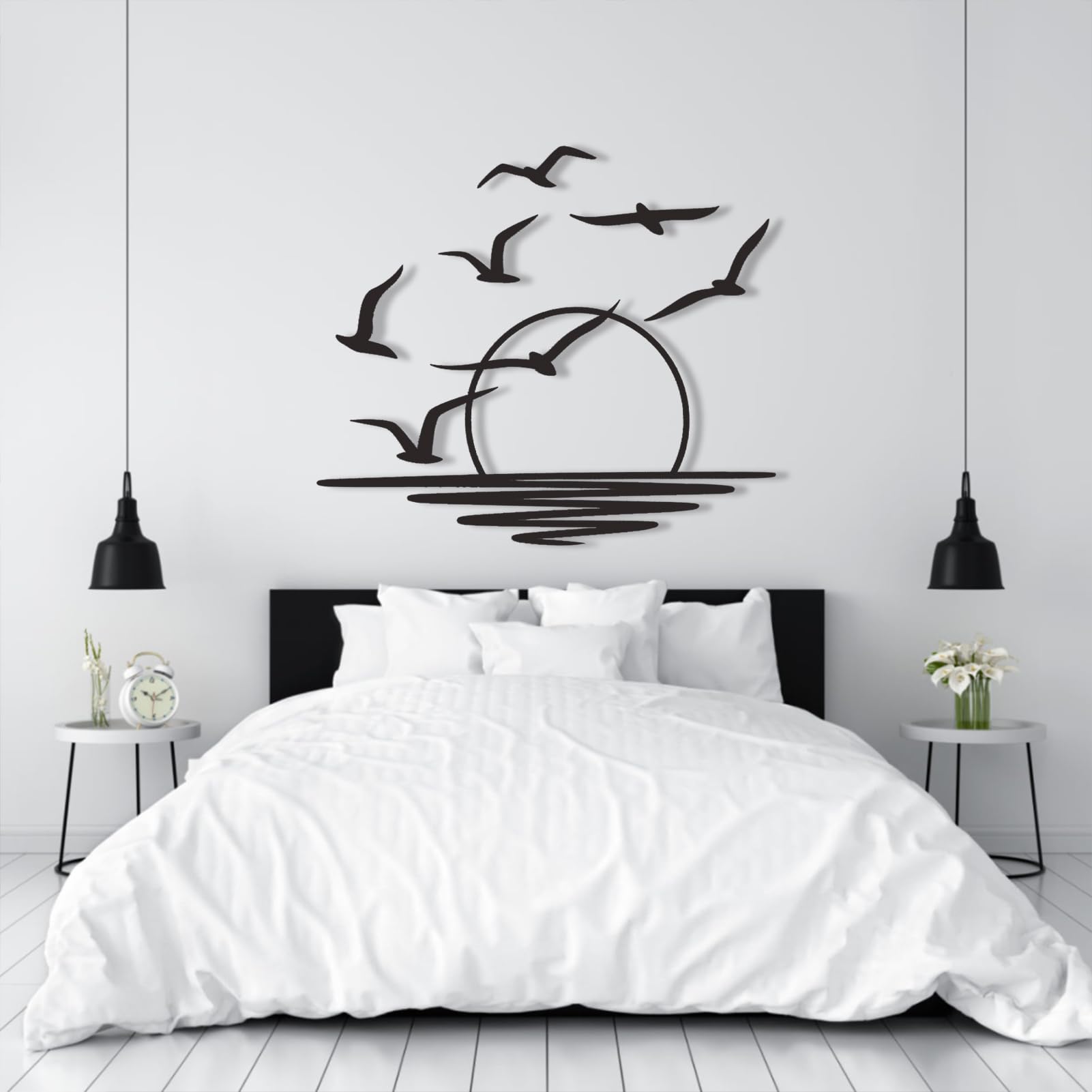 Sunrise and Birds Metal Wall Art, Sun Metal Wall Decor, Seagulls Wall Art, Metal Sunset Decor, Inner Peace Decor Art, Home Decor, Bird Metal Wall Art,