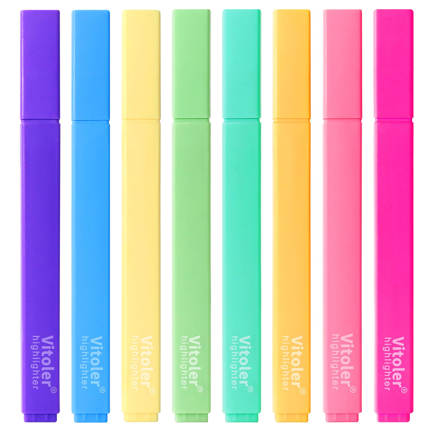 Vitoler Highlighters,Pastel,Quick Dry,Chisel Tip,Aesthetic 8Pcs | Cute Pastel,No Bleed,Bible Study for Journaling Planner Notes School Supplie Bible Colour 8