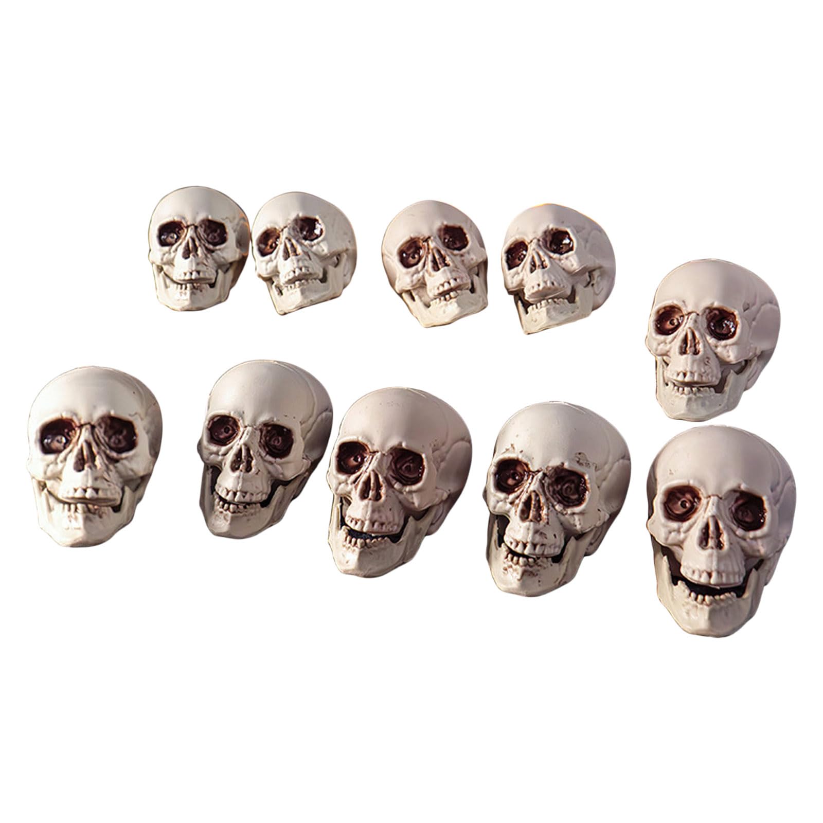 Tfaoys A Room Display Horror Head Decor Set, 10 Piece Halloween Molded Ornaments For Tabletop, Shelf Nd Entryway Decor Halloween Horror Head Party Table Shelf Entryway Room Display Seasonal Pieces Indoor