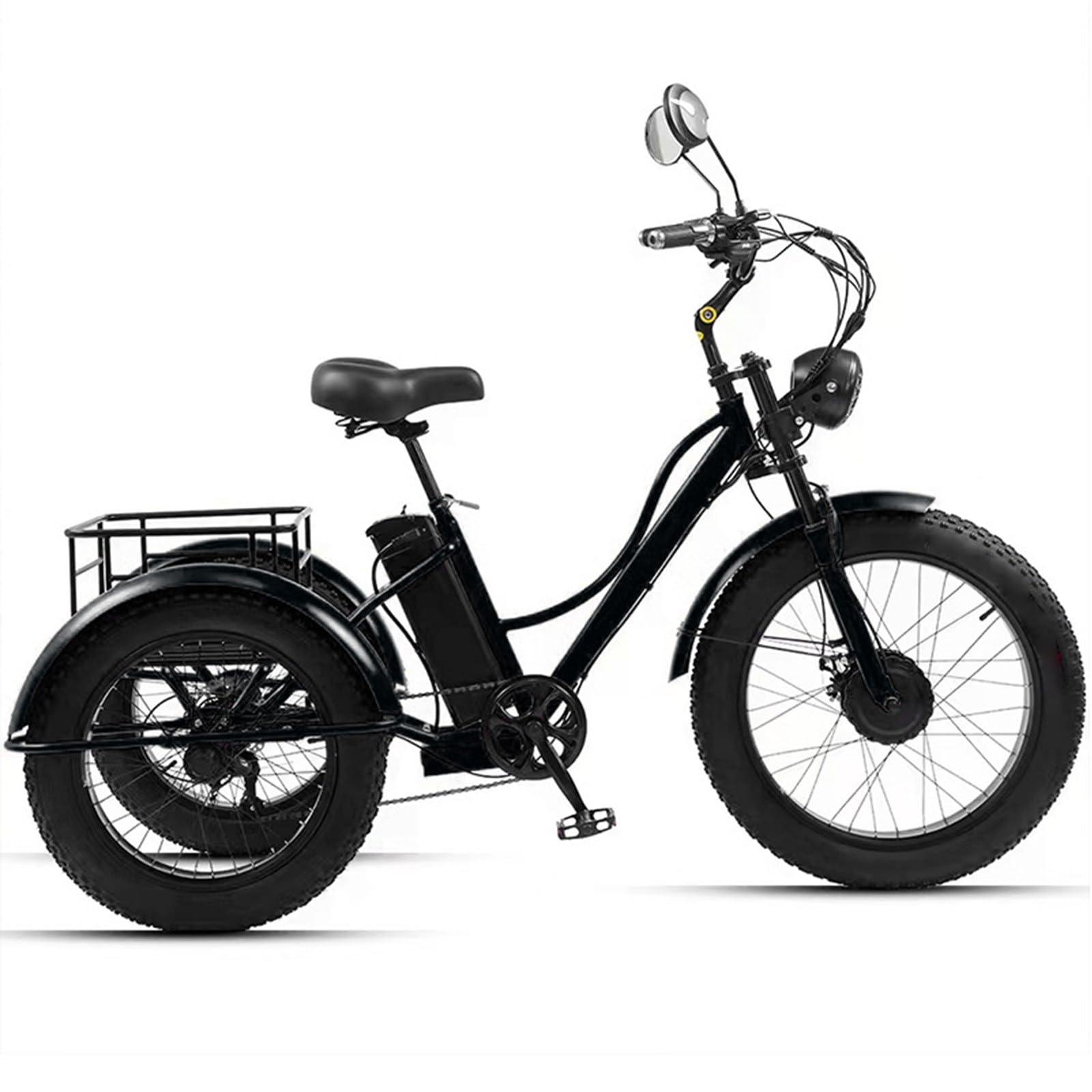 Triciclo elettrico a 3 ruote per adulti, ideale per l'uso quotidiano da parte di anziani.