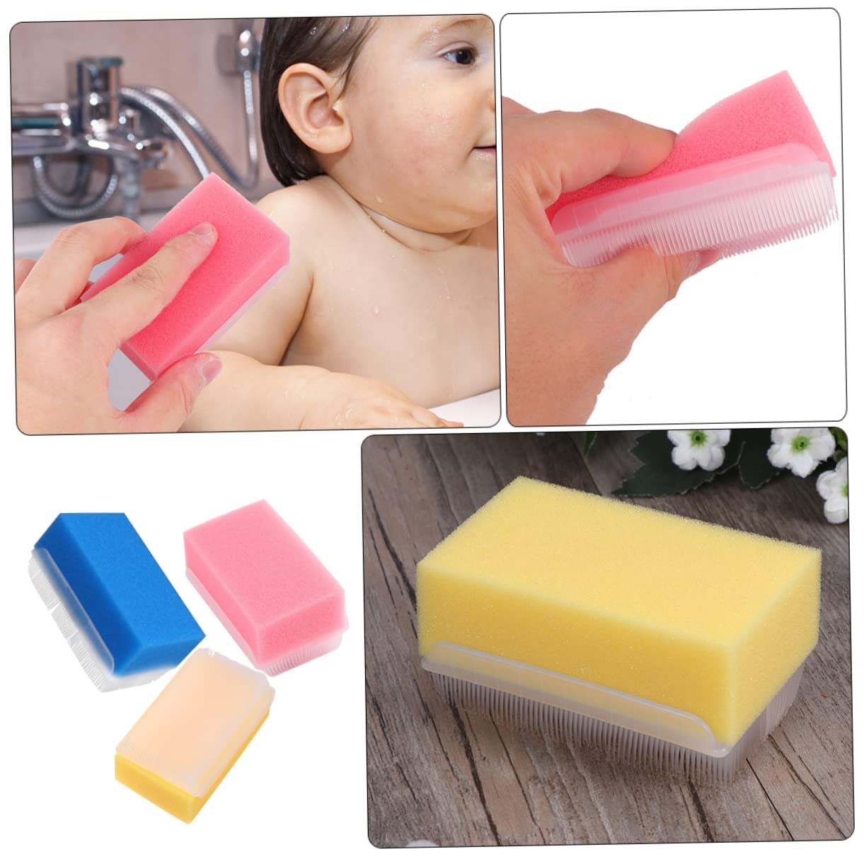 Didiseaon 15 Piezas Cepillo De Masaje Táctil Cepillado Terapéutico Depurador De Baño Para El Cuerpo Pipeta Bebe Cepillo De Costra Láctea Herramienta Facial Cepillar Esponja Champú Niño