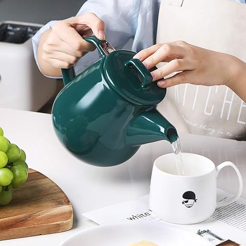 Miniatura 26 de Sweejar Tetera de 40 onzas con infusor de acero inoxidable extraíble, potes de té aptas para lavavajillas para té suelto, teteras con infusor