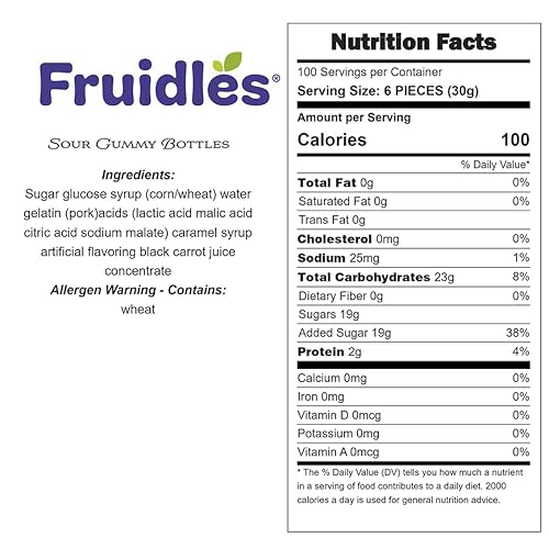 Miniatura 2 de Fruidles Botellas de cola ácida y masticable, ideales para cumpleaños, fiestas, eventos y mucho más vendidos por libra (media libra, botellas de