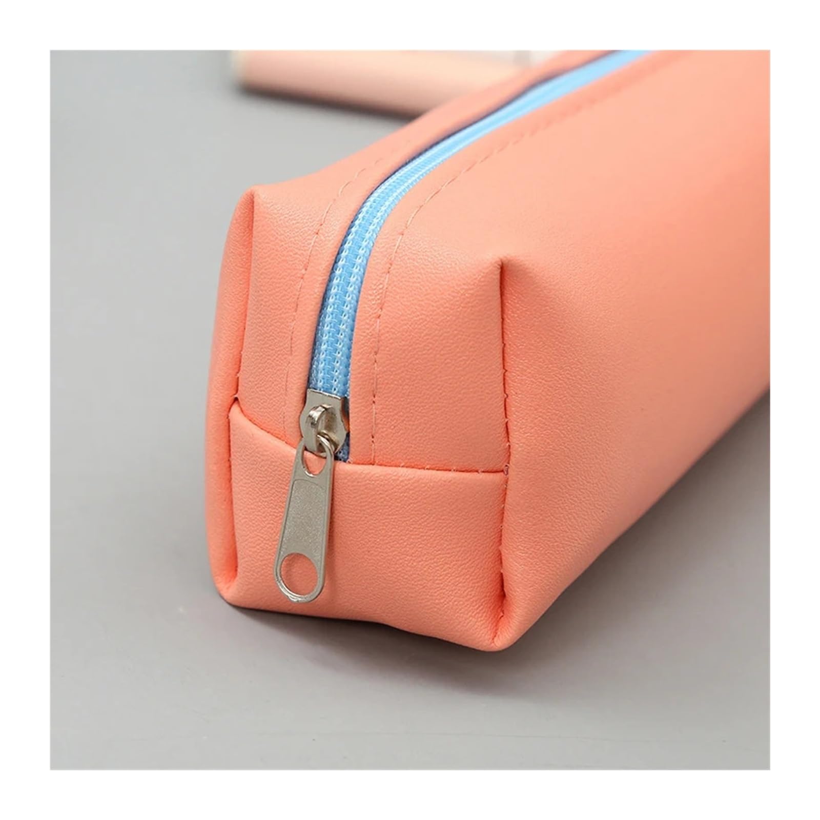 Astuccio in pelle PU for studenti | Grande capacità, cerniera, scatola portaoggetti, organizer for cancelleria, durevole(Beige)