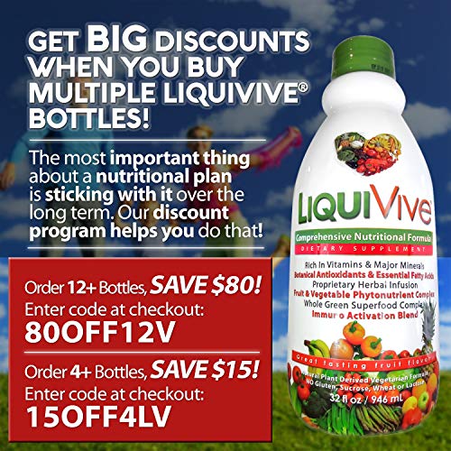 LiquiVive Liquid Vitamins Mega Nutrition | Vegetarian Daily Multivitamin Balance Immune Support Booster Superfood of Nature | Vitamin C D3 A B12 E K | 99.9% Vegan Non-GMO Gluten Free 32 fl oz - Image 3