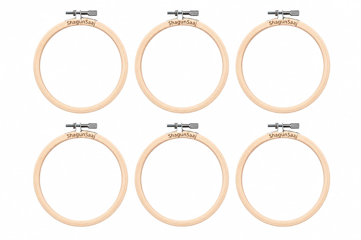 ShagunSaaj Wooden Embroidery Hoop Ring Set – Adjustable Craft and Stitch Work Frames for Hand Embroidery, Cross-Stitch, Beginner Supplies, DIY Projects, Fabric Art, and Needlework (9 Inch (6))-image-48