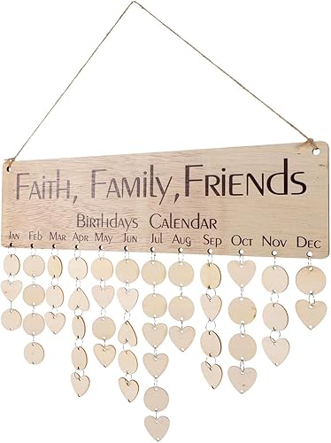 TEHAUX 1 juego de calendario de bricolaje calendario calendario cumpleaños colgante de pared recordatorio de cumpleaños placa de calendario