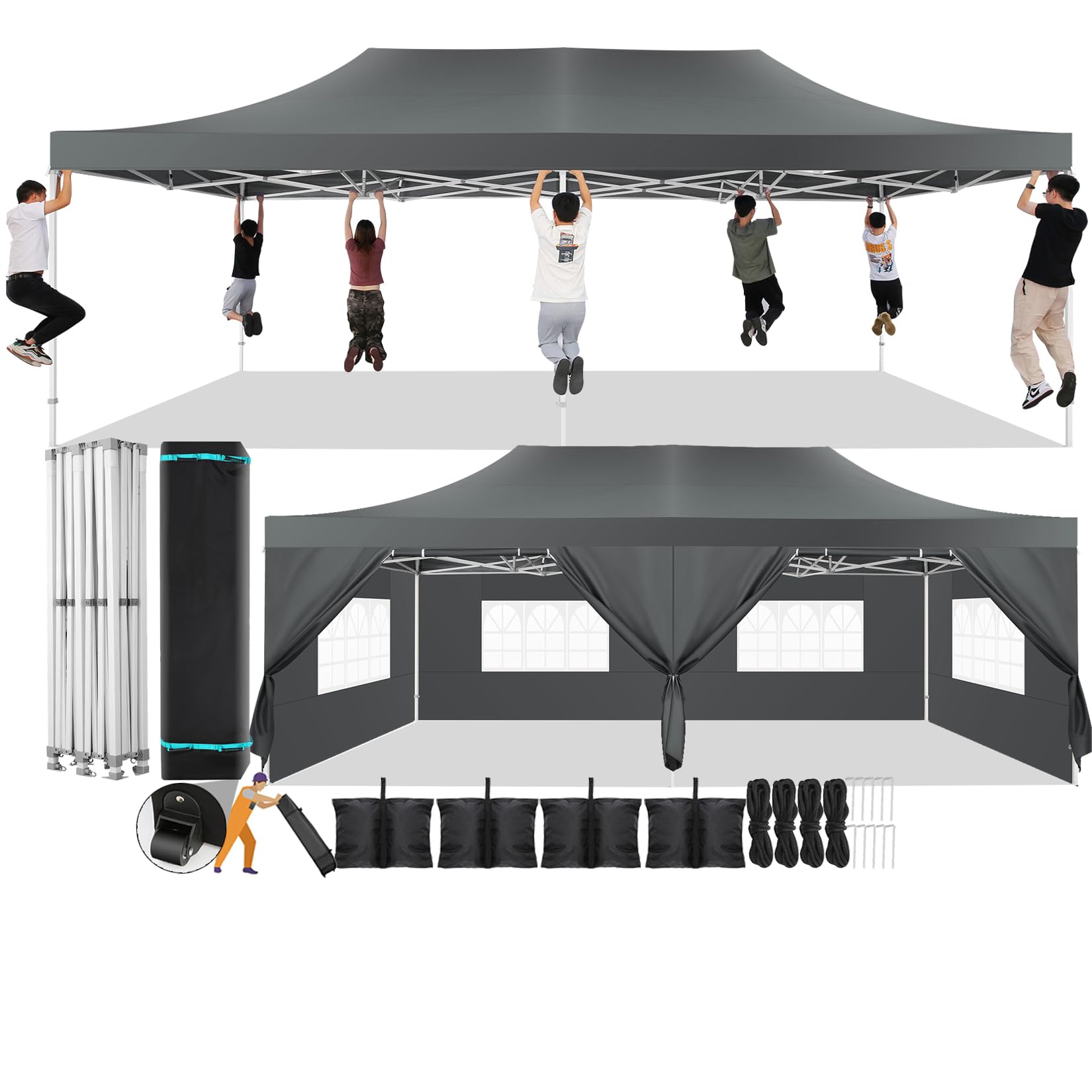Amazon.com : COBIZI 13x26 Pop Up Canopy with 6 Sidewall,Heavy Duty