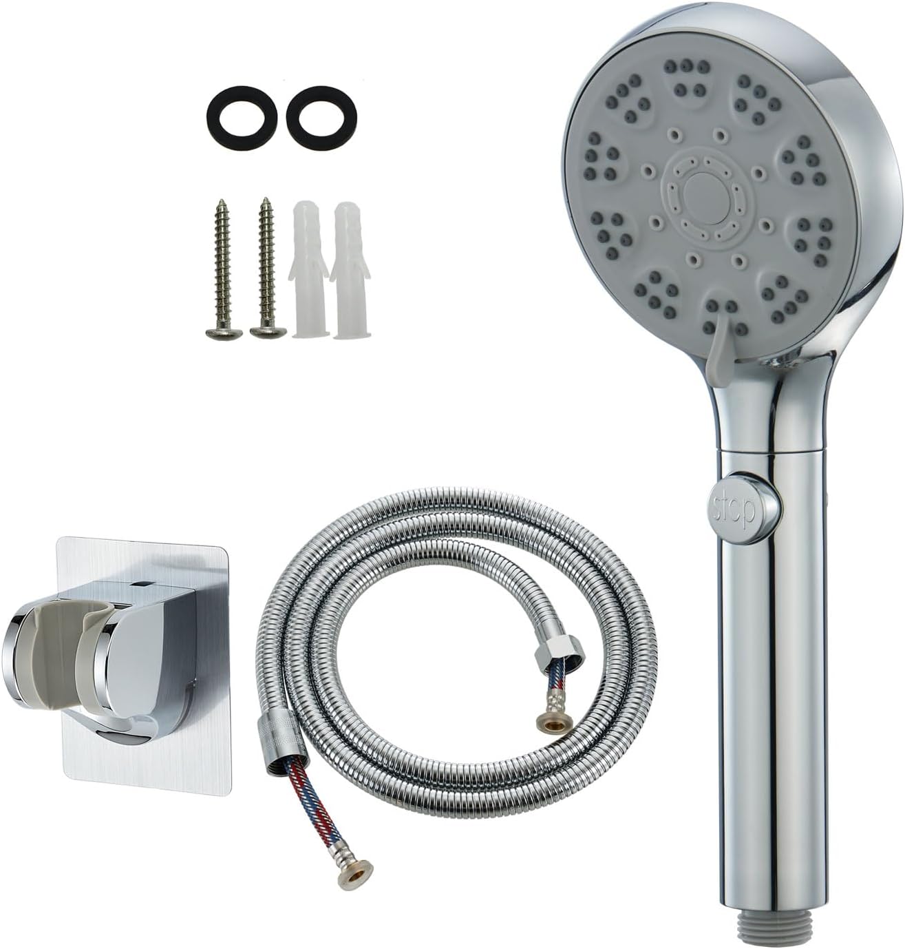 RV Shower Head with Hose, High Pressure 5 Setting Shower Head with On/Off, Water Saving Shower Head for RV/Camper, Travel Trailer, Motorhome