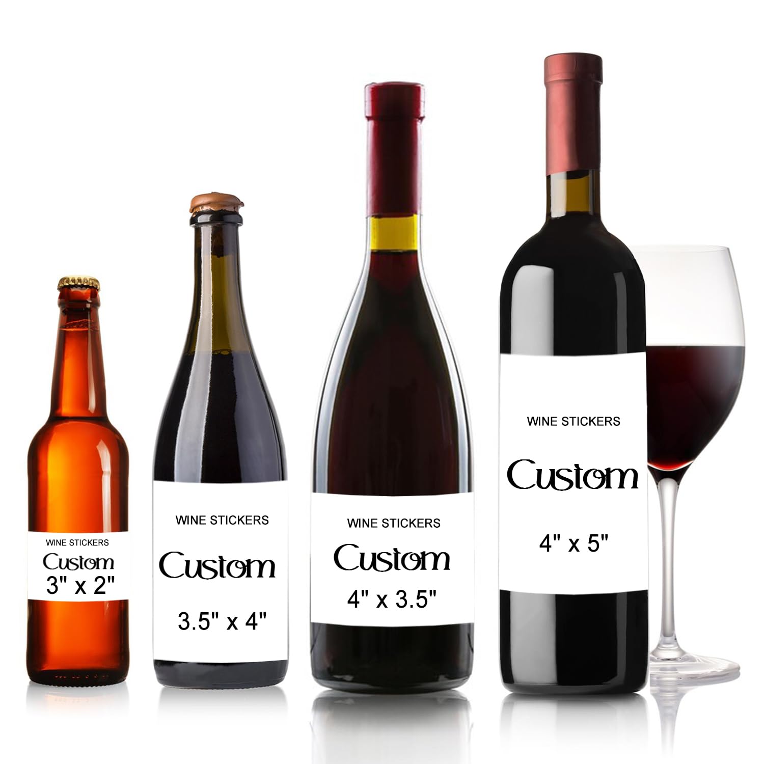 Custom Vinyl Wine Bottle Labels, Champagne Wine Label Photo Stickers, Personalized Engagement Wine Labe, Self-Adhesive Wine Bottle Labels (3.5x4inch (8.89x10.16cm))