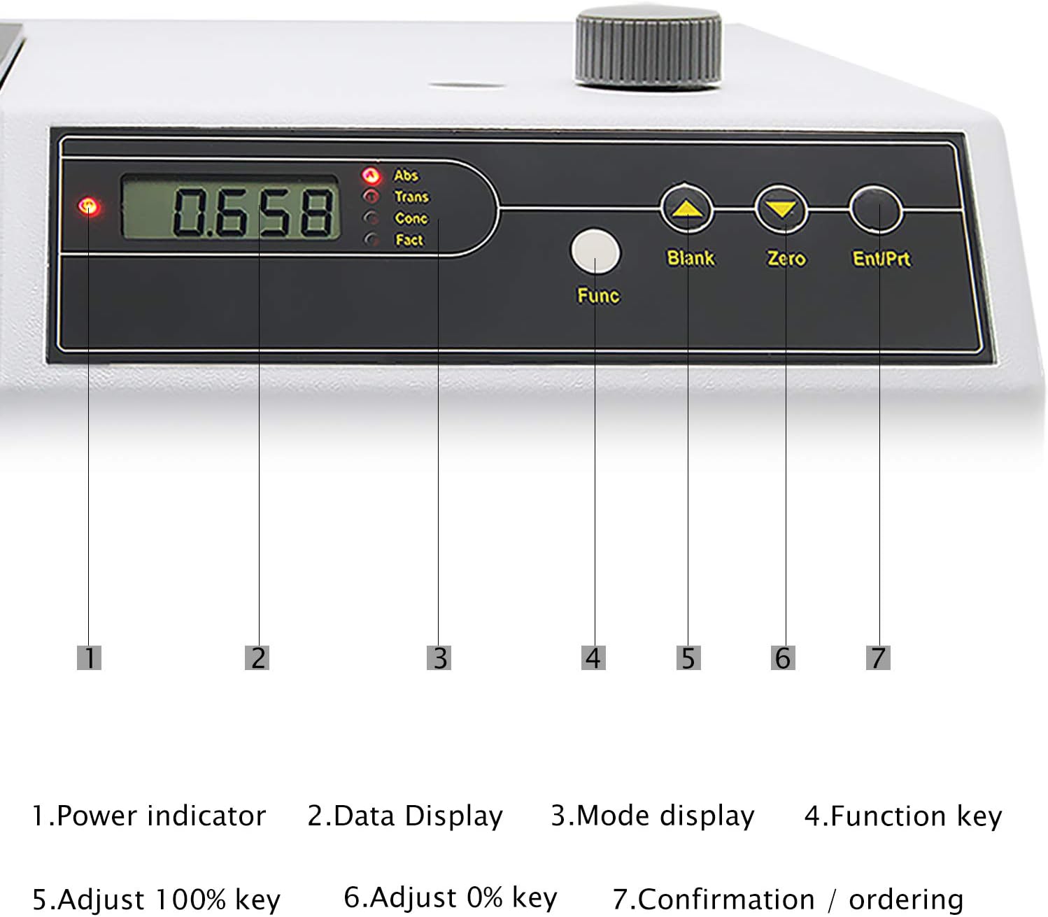 BAOSHISHAN 721 Visible Spectrophotometer Spectrophotometer 110V Grating 1200lines/mm 350-1020nm ± 2nm