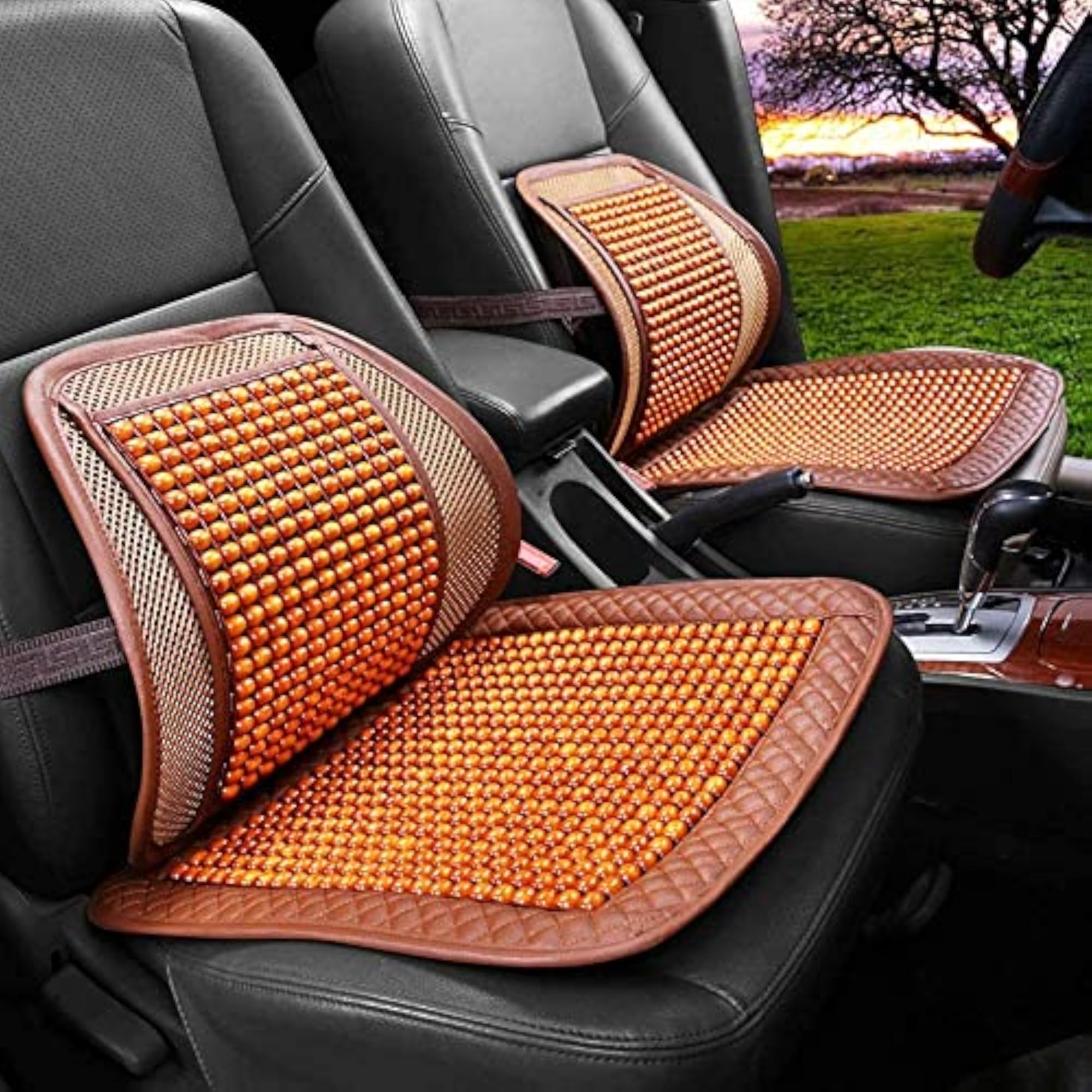 Wooden Beads Lumbar Pillow for Car Back Rest