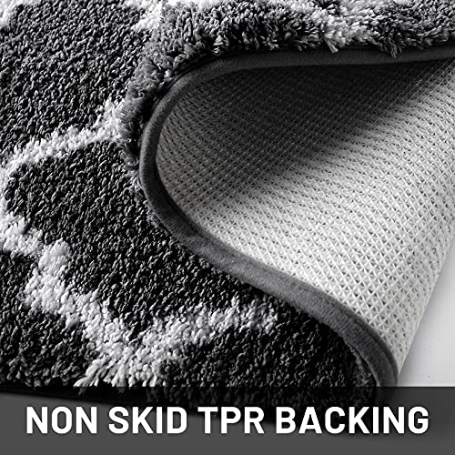 Kmat Kitchen Rugs And Mats [2 Pcs] Super Absorbent Microfiber Kitchen Mat Non Slip Machine Washable Runner Carpets For Floor, Kitchen, Bathroom, Sink, Office, Laundry,28"X17.3"+47"X17.3",Black #TOP3