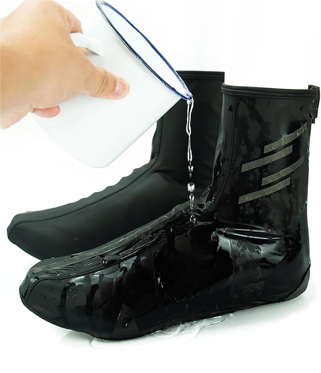 Cycling Shoe Cover Cycling Shoe Cover Men Mountain Bike Overshoes Bicycle Boot Covers Waterproof Road Bike Racing Cycling Overshoes(Black,L)