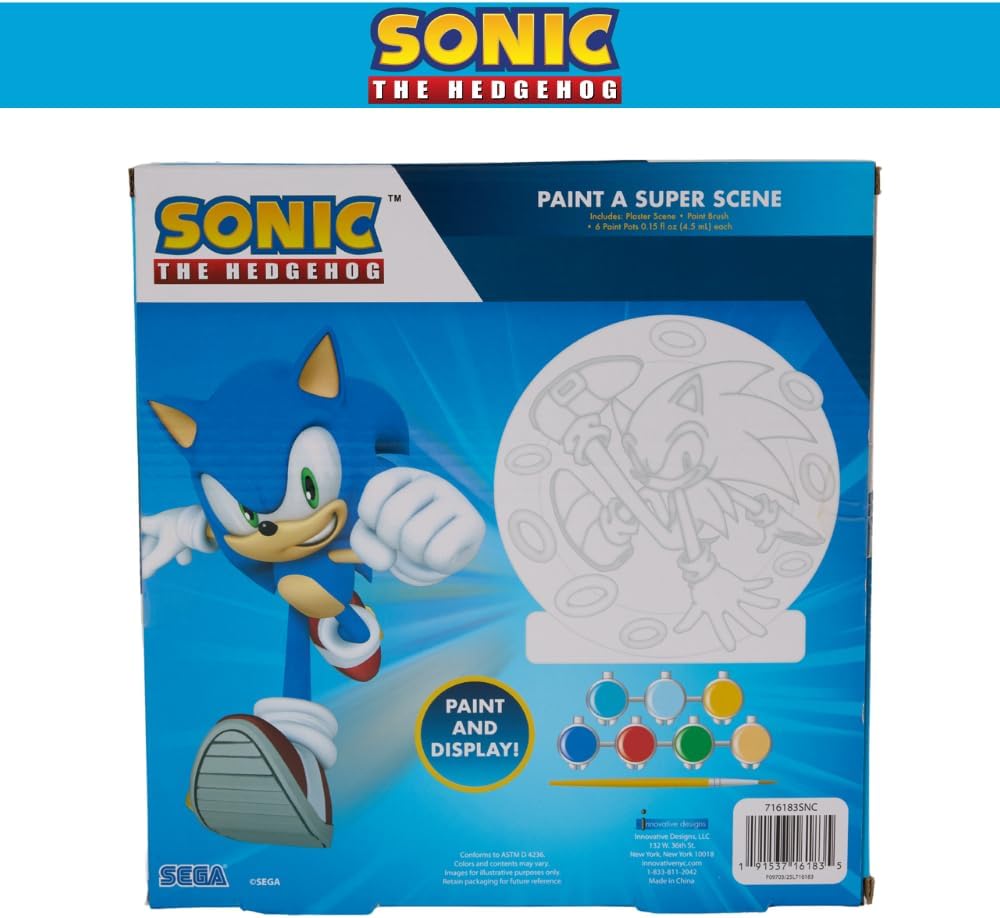 Innovative Designs Sonic The Hedgehog DIY Paint a Super Scene Arts and Crafts Set for Kids