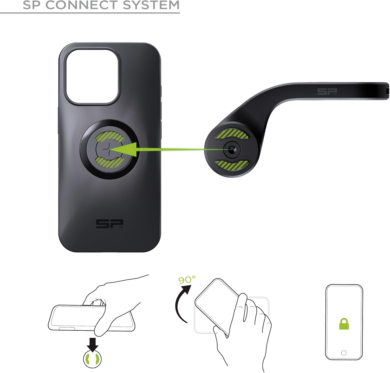 SP CONNECT Road Bike Bundle | SPC+ | Compatible with iPhone 15 Pro Black