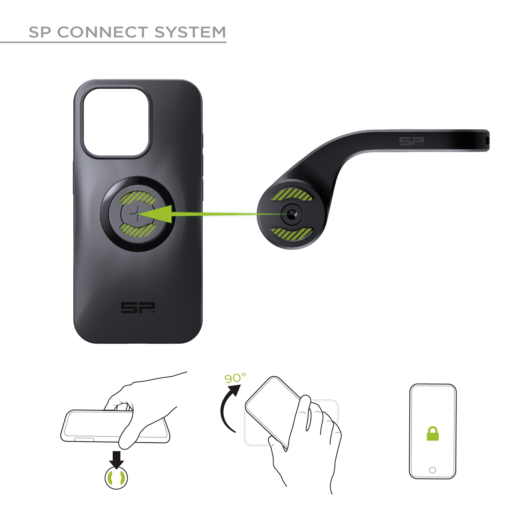 SP CONNECT Road Bike Bundle kompatibel mit iPhone 15 Pro Max |SPC+|Handyhalter für Road Bike| Fahrrad Handy Halterung Gadget
