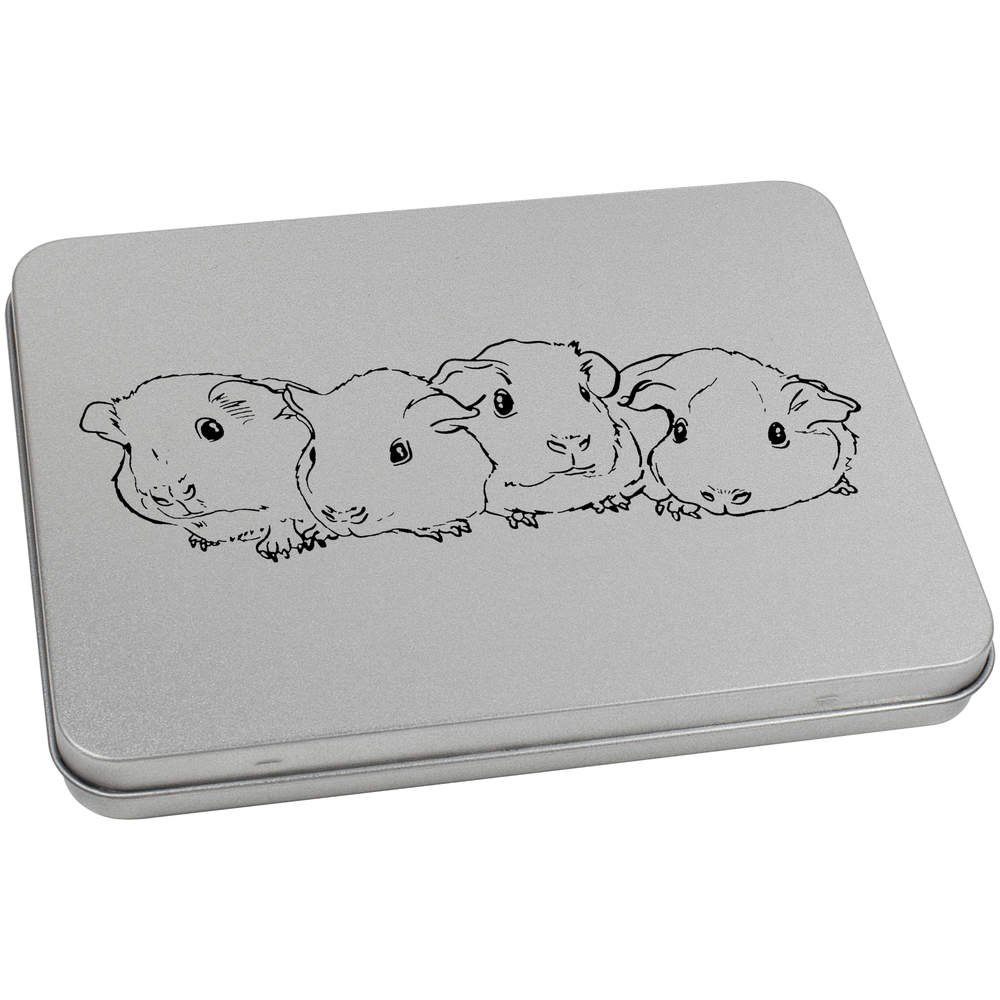 Azeeda 170mm 'Baby Guinea Pigs' Metal Hinged Tin/Storage Box (TT00077288)