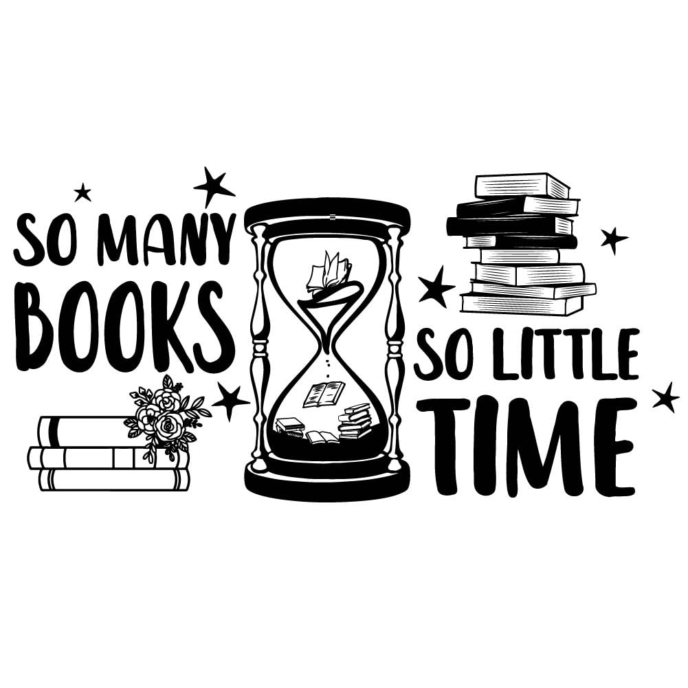 SUPERDANT Reading Room Wall Decor Reading Wall Sticker So Many Books So Little Time Decals Black Vinyl Art Decor Stickers for Home Art Mural Decals for Bookstore Book Corner Library